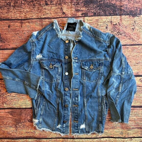 Trafaluc Denimwear Zara Embroidered‎ Jean Jacket Small - Picture 3 of 8
